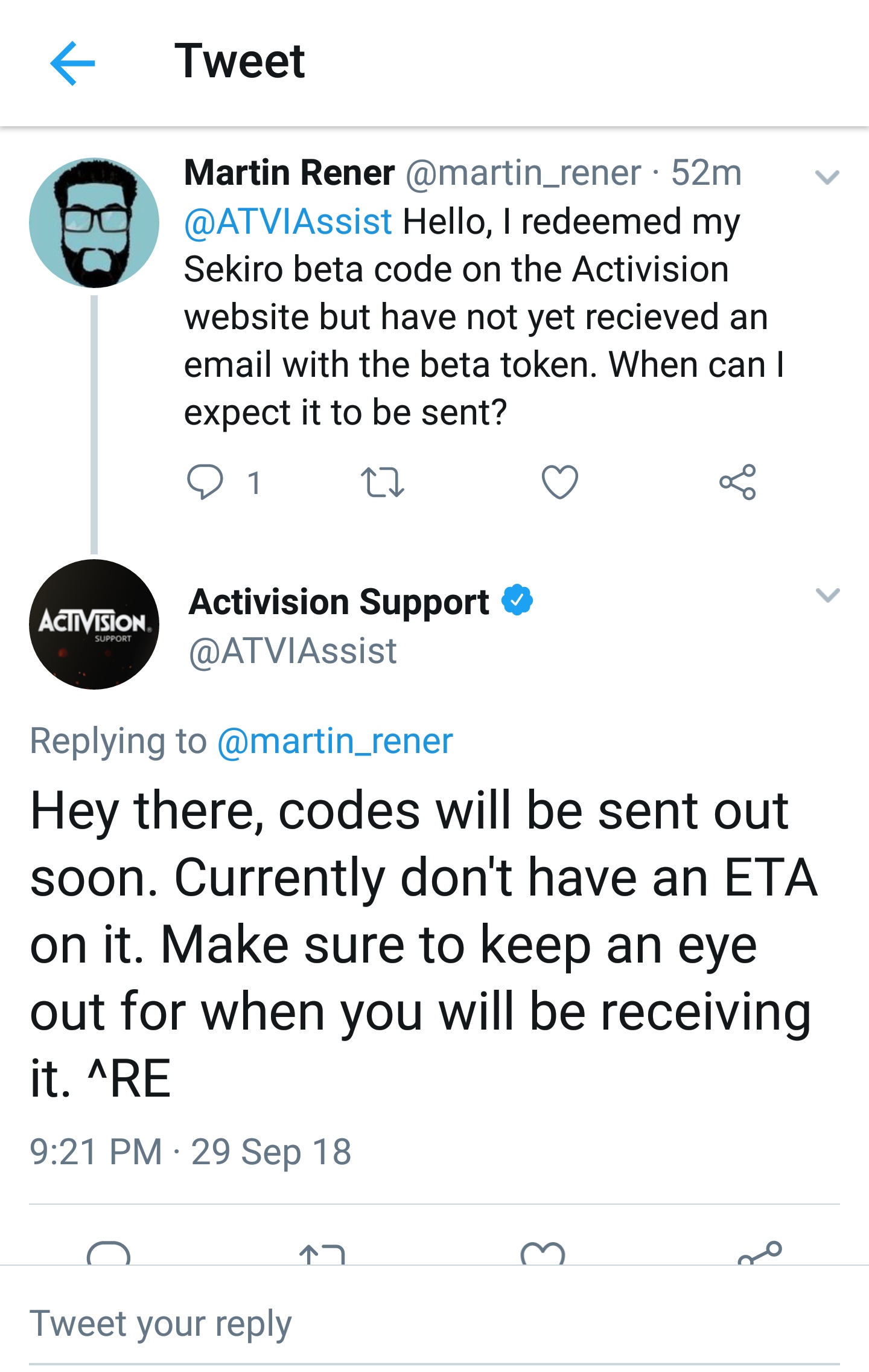 Activision Confirms the Beta of "Sekiro Shadows Die Twice" by Mistake