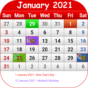 South African Calendar 2021