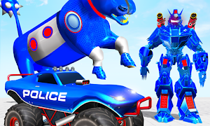 Police Bull Robot Truck Game: Robot Transform Game